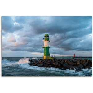 Artland Artprint op linnen Pier in Warnemünde III gespannen op een spieraam