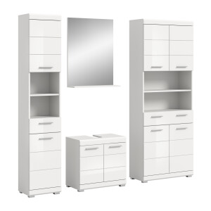 INOSIGN Badkamerserie Siena, 4-delig, bestaande uit: Hoge kast, wastafelonderkast, badkamer spiegel, brede hoge kast (set, 4-delig)