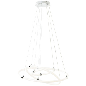 Brilliant Leuchten Led-hanglamp Poolen 8000 lumen, ø 79 cm, aluminium/kunststof, chroomkleurig