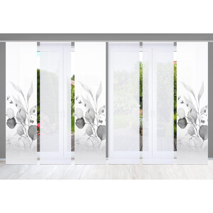 HOME in green Paneelgordijn ABANIO SET DIGITALE PRINT, BAMBOELOOK GERECYCLED (6 stuks)