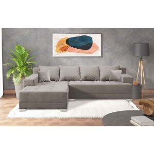 INOSIGN Hoekbank Riverton, met slaapfunctie (125/215 cm) en bedlade, Structuur incl. losse sier- en rugkussens, recamiere aan beide zijden monteerbaar