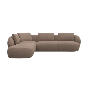 FLEXLUX Hoekbank Torino, rond, L-vorm, bankhoek met ottomane Modern, organisch bankontwerp, koudschuim, golfvering