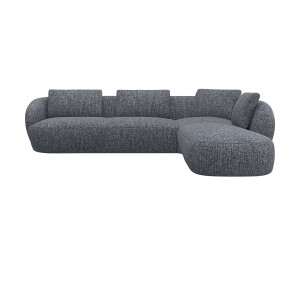 FLEXLUX Hoekbank Torino, rond, L-vorm, bankhoek met ottomane Modern, organisch bankontwerp, koudschuim, golfvering
