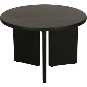 byLIVING Salontafel Round uit 2,5 cm dik massief hout zwart, afzonderlijk of in set verstelbaar (1 stuk)