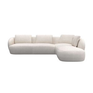 FLEXLUX Hoekbank Torino, rond, L-vorm, bankhoek met ottomane Modern, organisch bankontwerp, koudschuim, golfvering
