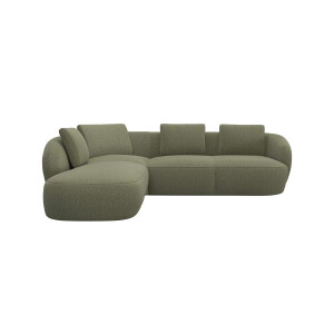 FLEXLUX Hoekbank Torino, rond, L-vorm, bankhoek met ottomane Modern, organisch bankontwerp, koudschuim, golfvering