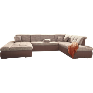 DOMO collection Zithoek Moric Luxus incl. sierkussen U-vorm, tot 140 kg per zitplaats belastbaar, XXL B/D/H: 353/216/80 cm