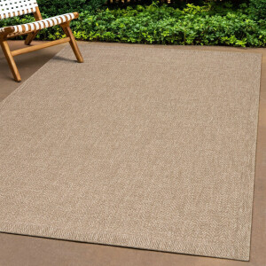 The carpet Vloerkleed Kansas moderne robuuste in- en outdoor tapijt jute look