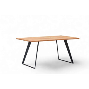 Home affaire Eettafel Talwiese keukentafel, U-vorm metalen frame, massief gewild eikenhout, geolied