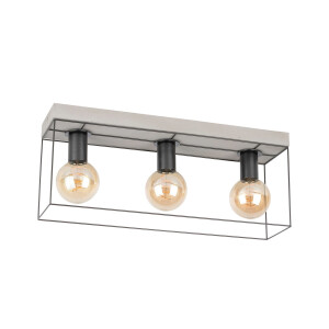SPOT Light Plafondlamp GRETTER CONCRETE Van echt beton en metaal, bijpassende LM E27 / exclusief, natuurproduct