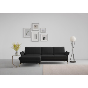 sit&more Hoekbank Fashion L-vorm naar keuze met verstelbare hoofdsteun, uittrekzitting, motorisch, nikkel poten