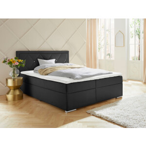 Leonique Boxspring Alfie, bestseller, optioneel met bedlade met strassteentjes in het hoofdbord, h2, h3 en h4 ter keuze