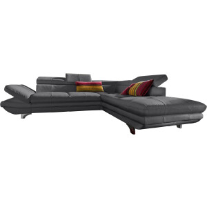 COTTA Hoekbank Enterprise L-vorm met hoofd- en armverstelling, optioneel met bedfunctie