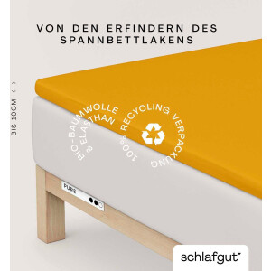 Schlafgut Hoeslaken PURE TOPPER in maat 90x200, 140x200 of 180x200 cm, hoes voor topper van 100% biologische katoen, voor matrassen tot 10 cm hoogte, beddengoed (1 stuk)