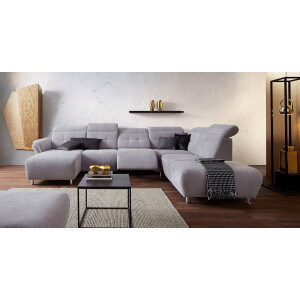 Places of Style Zithoek Manhattan U-vorm bank met elektrische relaxfunctie, verstelbare armleuningen