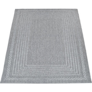 Paco Home Vloerkleed Liege 390 Platweefsel, gemêleerde sisal look, met randdessin, geschikt voor buiten