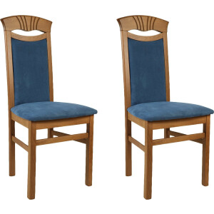 Home affaire Eetkamerstoel Franz slijtvast microvezel, onderstel beuken naturel of wit, houten stoel (set, 2 stuks)