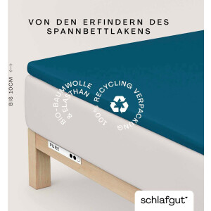 Schlafgut Hoeslaken PURE TOPPER in maat 90x200, 140x200 of 180x200 cm, hoes voor topper van 100% biologische katoen, voor matrassen tot 10 cm hoogte, beddengoed (1 stuk)
