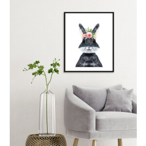 queence Wanddecoratie Albino HD premium posterdruk incl. houten lijst (1 stuk)