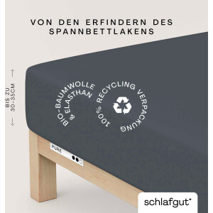 Schlafgut Hoeslaken PURE biologische katoen met elastaan, rekbaar en ondoorzichtig, strak, bedlakens (1 stuk)