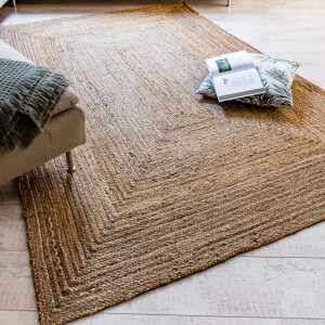LUXOR living Vloerkleed Salo Jute tapijt, handgeweven, vlechtontwerp, 100% natuurlijke vezel