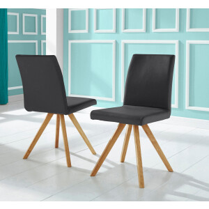 Home affaire Kuipstoel Rio Bekleding van imitatieleer of structuurstof en het frame is geolied eiken (2 stuks)