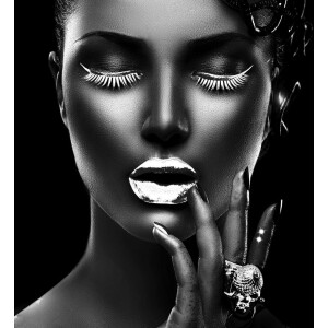 Leonique Artprint op acrylglas Gezicht met de hand ingewerkte bladgoud applicaties