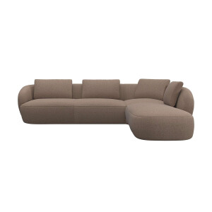 FLEXLUX Hoekbank Torino, rond, L-vorm, bankhoek met ottomane Modern, organisch bankontwerp, koudschuim, golfvering