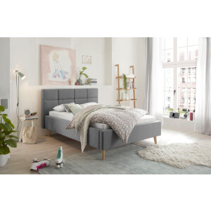 set one by Musterring Gestoffeerd bed Cary naar keuze met matras en lattenbodem, poten in natuurlijk eiken