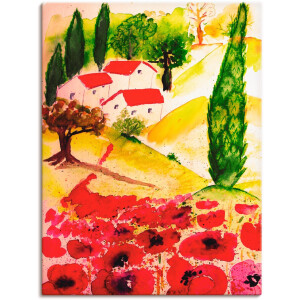 Artland Artprint op linnen Zomer in de Toscane gespannen op een spieraam