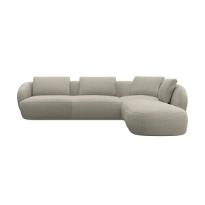 FLEXLUX Hoekbank Torino, rond, L-vorm, bankhoek met ottomane Modern, organisch bankontwerp, koudschuim, golfvering