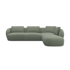 FLEXLUX Hoekbank Torino, rond, L-vorm, bankhoek met ottomane Modern, organisch bankontwerp, koudschuim, golfvering