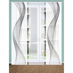 HOME in green Paneelgordijn NEVOLA SET DIGITALE PRINT, BAMBOELOOK GERECYCLED (3 stuks)
