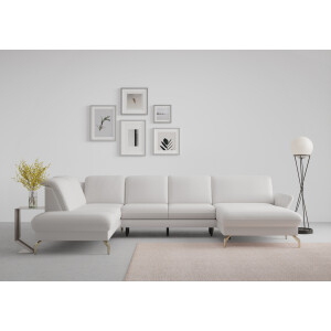 sit&more Zithoek Fashion U-vorm naar keuze met verstelbare hoofdsteun, uittrekzitting, motorisch, nikkel poten