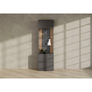 set one by Musterring Vitrinekast Tacoma Type 01, hoogte 207, 4 cm, met getinte glasdeur