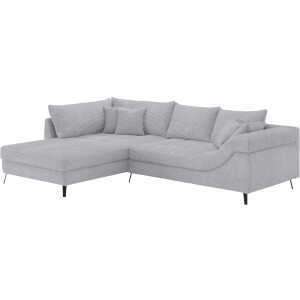 Mr. Couch Hoekbank Portofino L-vorm 4 bekledingskwaliteiten, 13,5 cm hoge metalen profielvoeten in mat zwart