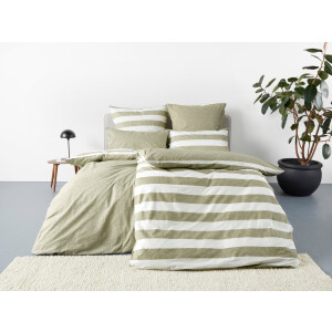 OTTO products Tweezijdig te gebruiken overtrekset Bigstripe 100% biokatoen gots-gecertificeerd, streepdesign in mêlee-look (2-delig)