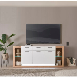 INOSIGN Dressoir Brixen, moderne commode, opberg element in eik Evoke decor Metalen grepen, voldoende opbergruimte, veelzijdig toepasbaar
