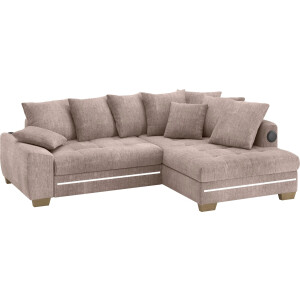 Mr. Couch Hoekbank Nikita II, L-vorm met koudschuim, rgb-led, geluidssysteem, optioneel met bed, bedlade