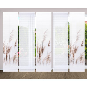 HOME in green Paneelgordijn PAMILO SET DIGITALE PRINT, BAMBOELOOK GERECYCLED (5 stuks)