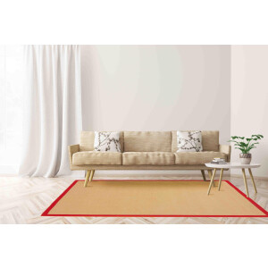 carpetfine Sisalkleed Sisal met gekleurd randdessin, antislip achterzijde