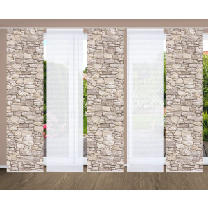 HOME in green Paneelgordijn PARETE SET DIGITALE PRINT, BAMBOELOOK GERECYCLED (5 stuks)