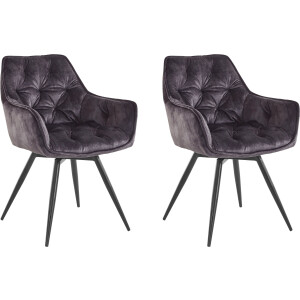 HELA Eetkamerstoel Mara Draaistoel, teddy bekleding, geweven stof of velvet (set)