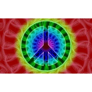 Papermoon Fotobehang Psychedelisch vredesteken Vliesbehang, eersteklas digitale print
