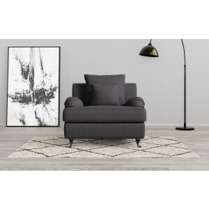 Guido Maria Kretschmer Home&Living Fauteuil NORIN twee soorten poten: voor - wieltjes, aan de achterkant - houten poten