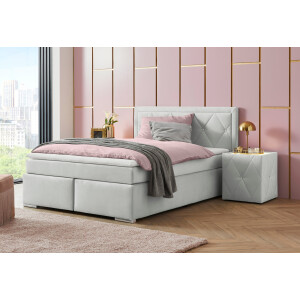 Leonique Boxspring Alfie, bestseller, optioneel met bedlade met strassteentjes in het hoofdbord, h2, h3 en h4 ter keuze