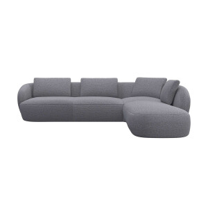 FLEXLUX Hoekbank Torino, rond, L-vorm, bankhoek met ottomane Modern, organisch bankontwerp, koudschuim, golfvering
