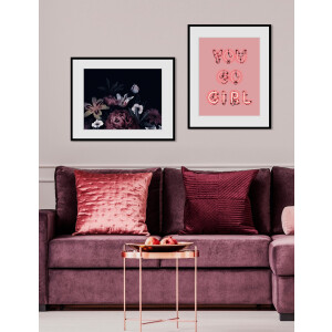 queence Wanddecoratie Valeria HD premium posterdruk incl. houten lijst (1 stuk)