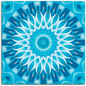Artland Artprint Mandala blauw bloem als artprint op linnen in verschillende maten