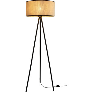 andas Staande lamp Virrat, in Scandinavische stijl Vloerlamp met linnen kap, in tijdloos design, Made in Europe (8-delig)